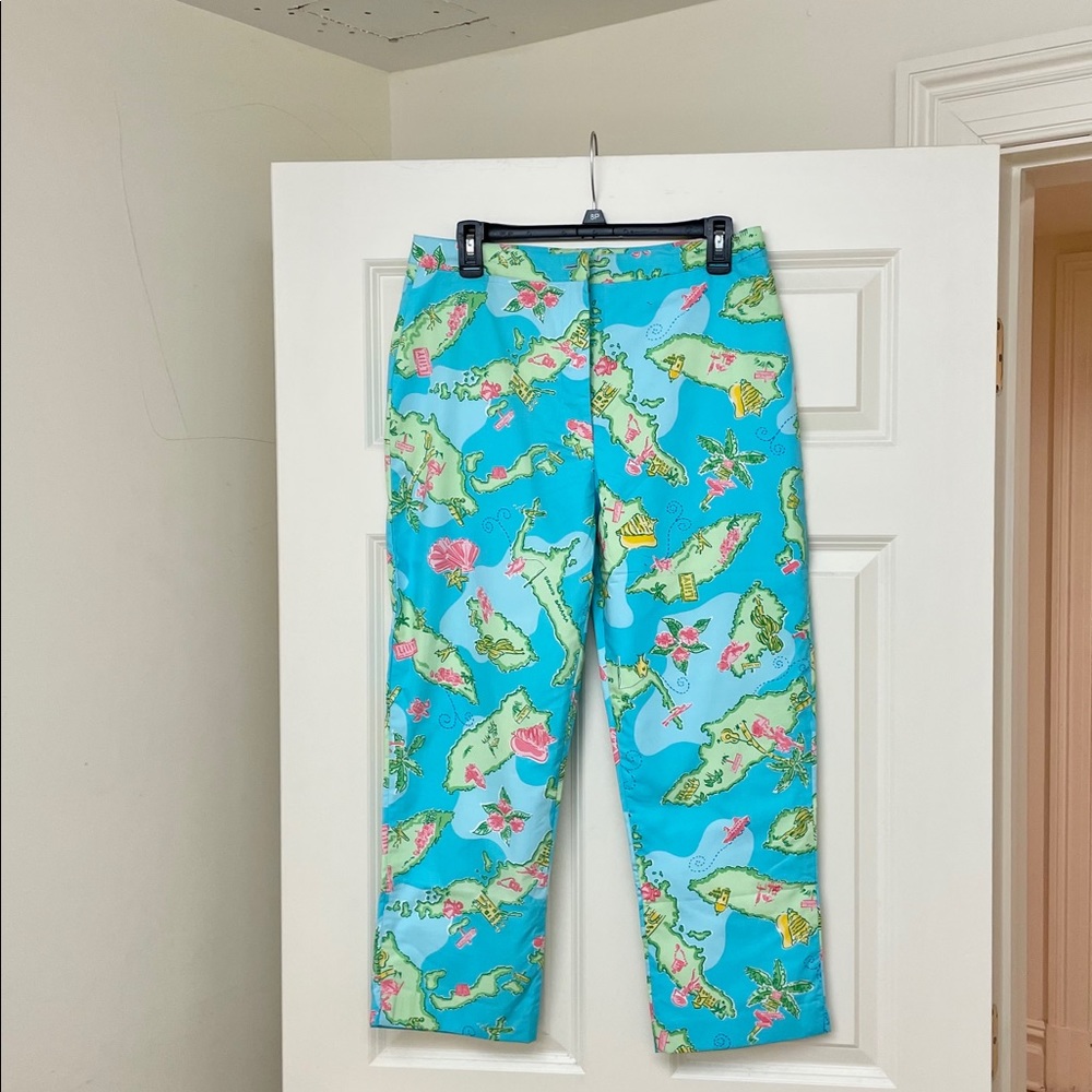 Lilly Pulitzer  capri pants  in Havana blue color .